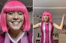 stephanie lazytown tiktok lazy town chloe lang actress pink costume who played standard videos celebrity becomes posting sensation after