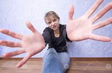 hands girl young extended stock