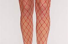 red fishnet tights inari large hosiery socks