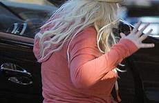 aguilera christina hoodie sweat bloated pants reveals scruffy steps face make faced she stepped yesterday fuller angeles los looking voice