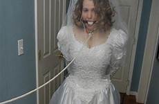 bride sissy white bdsm purest wedding bondage comments satin brides dress leash night bound dressed