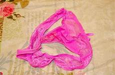 panties string mutandine roze vrouwelijk gebruikt corda femminile usata