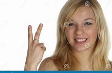 two finger fingers stock young woman royalty photography preview dreamstime