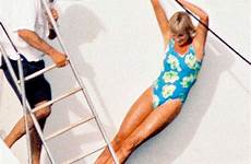 diana princess sexy swimsuits lady spencer queen board prince wales royal beach dailymail princes fashion birthday camilla her young made