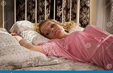 bed blonde lying attractive dreamstime model preview