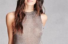 mesh fashion sheer tops tank top outfits mock neck metallic clothes pretty ribbed forever forever21 saved guardado desde