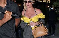 britney spears sexy cleavage agoura hills yellow crop top aznude