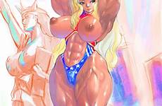 muscle female muscular statue biceps liberty nipples thick blonde breasts deletion flag options large hair