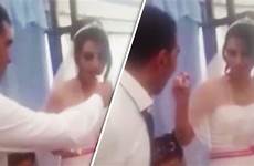 groom bride hitting slaps