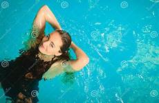 floating swimming pool relaxing woman water preview