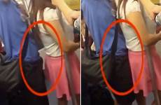 rubbing crotch pervert caught little pressing pelecehan camera filmed private ramai china molest repeatedly chinese