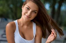 smile woman portrait hair cleavage smiling brunette bra women eyes blue face wallpaper girl model tanned lady brown tank top