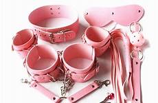 sex gag collar whip handcuffs rope bandage positioning erotic pieces pink set