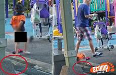 poop girl peeing girls playground drain man lets singapore public woodlands bother cleaning even near stomp granny young naked doesn
