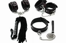 sex leather restraint toys kit genuine ankle collar whip cuffs hand