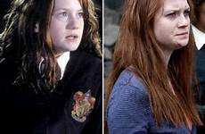 ginny harry potter weasley wright bonnie now then stars hallows deathly part chamber secrets cast years after right hermione little