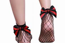 socks fishnet ankle women high sock mesh ruffle drop lace fish shopping short