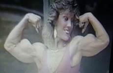 biceps female bodybuilder flexing peaked her huge 1980 pretty amazing