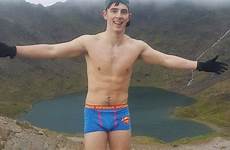 underpants his 18 underwear snowdon only suffers charity climber tackled hypothermia who telegraph mountain pants superman