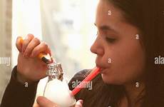 crack smoking cocaine woman rocks young alamy water made