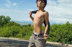 boy asian pose skinny outdoors fashion shirtless teenage stock landscape royalty background dreamstime search striking tropical bay contents comp similar