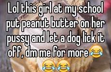 peanut butter pussy dog her let girl put lick off
