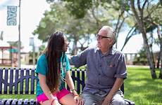 grandpa old teen girl grandfather college year her together going melanie salazar his school relax sit