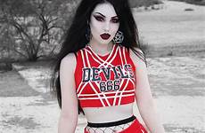 cheerleader goth costume halloween gothic girl hot beauty devils satanic girls sexy dark instagram pom costumes alternative kristiana seem underworld