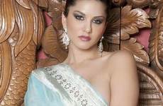 sunny leone saree hot indian blue bollywood latest sexy actress blouse shoot dress scenes traditional draping sari without wear looking