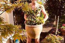 naked gardening garden off phil stripped bush big retired londoner ross posed