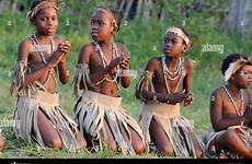 zulu girls dancing boys traditional costume alamy