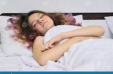 sleeping teen girl bed