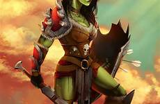 orc warcraft artstation fantasy barbarian hammer davi armor shield dnd
