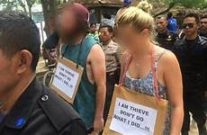 gili shame paraded trawangan turis diarak turistas tourists meno asing mencuri dituduh indonesian karena crimes island terra notícias eso hace