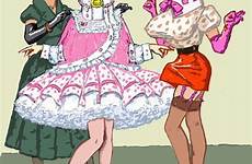 prissy sissy cartoon drawings boy cartoons petticoat punishment vintage stockings pansies