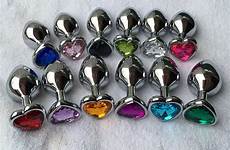 anal sex plug stainless toy steel metal hitch berg backyard crystal size 1pc colour silver butt heart big medium fetish