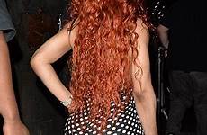 chyna sideboob blac flaunts red haired racy top leotard style polka dot rob
