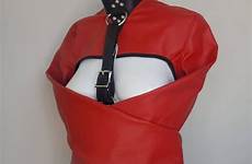 bondage straitjacket bolero leather red add etsy