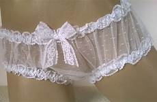 panties lace sissy frilly frou sheer knickers xs ebay ruffle size