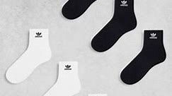 adidas Originals Trefoil 6-Pack Quarter socks in black and white | ASOS