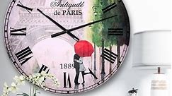 Designart 'Paris Romance Couples III' French Country Oversized Wall CLock - Bed Bath & Beyond - 26431349
