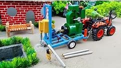 diy tractor mini borewell machine । science project।diy buldozer। hydrolic machine।