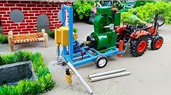 diy tractor mini borewell machine । science project।diy buldozer। hydrolic machine।