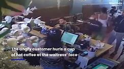 Angry customer throws hot coffee at waitress in New York