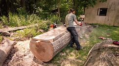 One step closer to turning this giant log into raised garden beds, thanks to @traveling_millbury! #portablesawmill #oakslabs #liveedge #liveedgeslab | The Gourmet Gentleman
