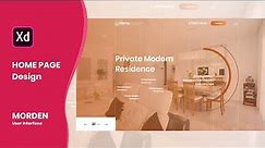 Modern User interface (UI) | Home Page UI in Adobe XD | Modern Website Design 2020