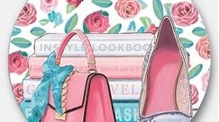 Designart 'Pink Fashion high heels I' Glam Metal Circle Wall Art - Bed Bath & Beyond - 26411079