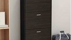Timechee Black 3-Drawer Shoe Cabinet with 6-Tier Rack (Up to 18 Pairs) - Bed Bath & Beyond - 35372771