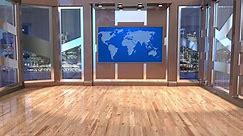 Backdrop For TV Shows .TV On Wall.3D Virtual News Studio Background loop