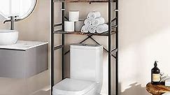 Denkee Over The Toilet Storage Shelf, 3-Tier Over-The-Toilet Organizer Rack, Over Toilet Bathroom Organizer Space Saver, Easy to Assemble, Rustic Brown (25L x 10W x 63H)